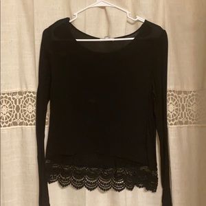 Black lace blouse